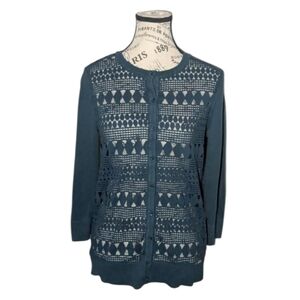 LOFT Outlet Pointelle Knit Cardigan, Size Small